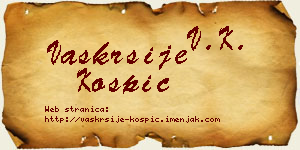 Vaskrsije Košpić vizit kartica